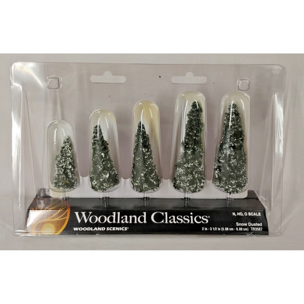 Woodland Classics 3567 Snow Dusted Green Trees 2"-3 1/2" Scenery N HO O Scale
